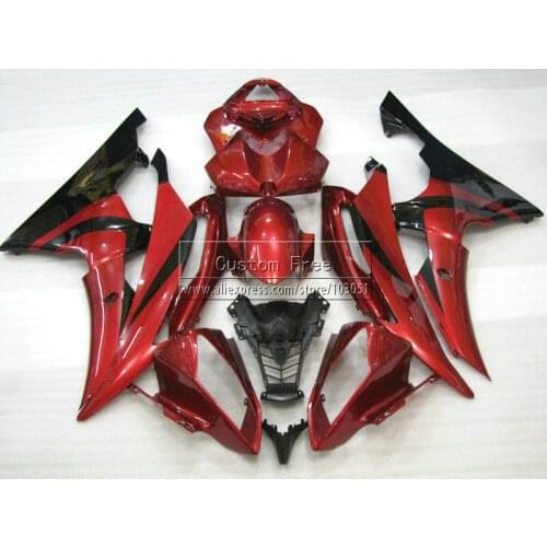 Injection mold motorcycle fairings For YAMAHA YZF R6 2008 2009-2013 2014 YZFR6 08-14 red black customize fairing kit JL37