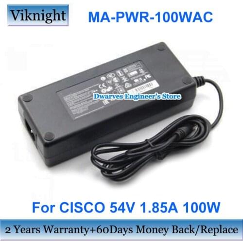 Genuine For CISCO MERAKI MX68 MX68CW Power Supply 54V 1.85A 100W MA-PWR-100WAC AC Adapter 640-76010 CS1400476 Laptop Charger