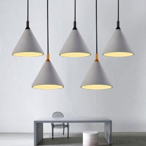 Nordic Cement Pendant Light Industrial Style Restaurant Bar Hanging Lamp Retro Loft Living Room Kitchen Decor Lighting Fixture