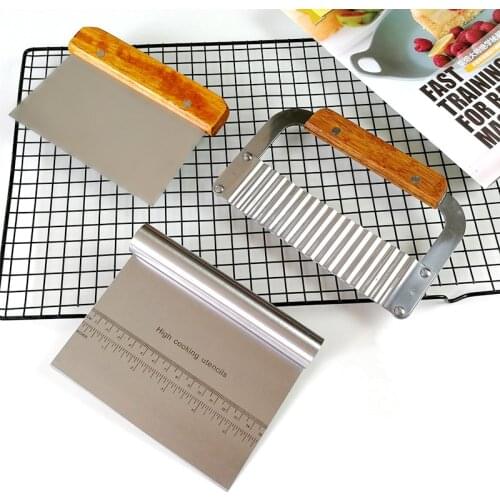 Durable Stainless Steel Pizza Dough Fondant Scraper Cutter Cake Baking Pastry Spatulas Cutters Tough Kitchen Tool Accessories