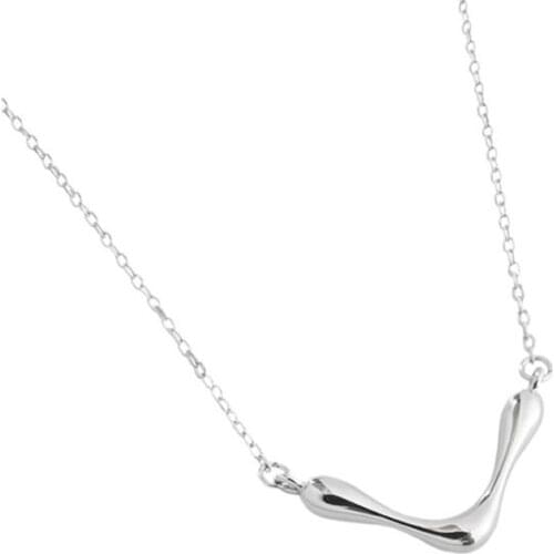 Simple 925 Sterling Silver V Letter Pendant Necklace Lovers Necklace Gifts Charm Necklace for Women Friends Best Gifts Jewelry