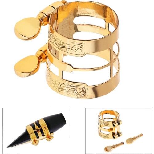 Carved Metal Ligature Alto Sax Clarinet Mouthpiece Ligature Clip for professional Alto Saxophone