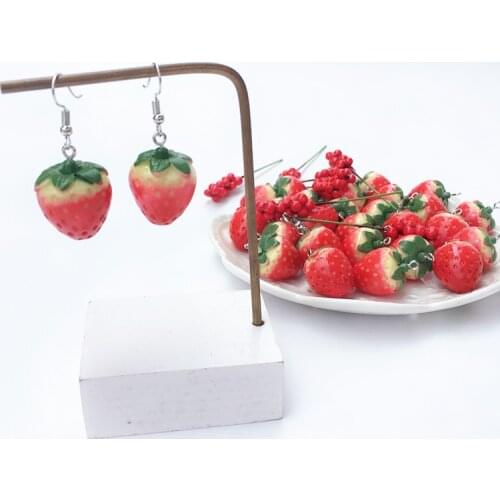 Interesting Resin Banana Apple Durain waxberry grapes Drop Earrings Funny Food Fruit Jewelry for women Lovely Holiday Earrings