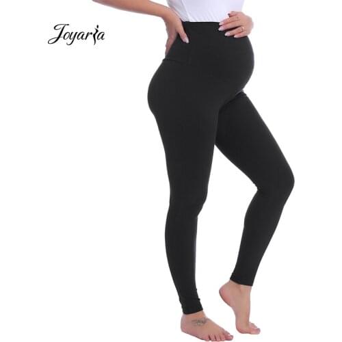 Joyaria Maternity Pants Bottoms Leggings Over The Belly Pants Pregnant Nursing Work Trousers