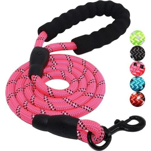 Large Dog Reflective Rope Durable Large Dog Leash Walking Big Dog Collar Strengthen Traction Harness Round Nylon Medium Dog Lead