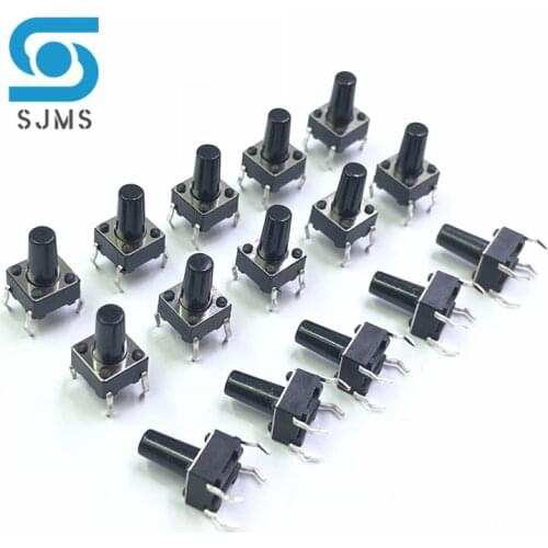 20PCS 6*6*10 Tact Switch Push Button DIP 4 Pin Tactile Push button 6X6X10 mm Micro Switch Touch Button Tactile Reset switch