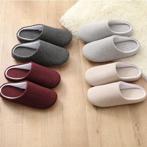 2021 Korean New Style Slippers Men and Women Home Slippers Household Cotton Linen Slippers EVA Thick Cotton Shoes