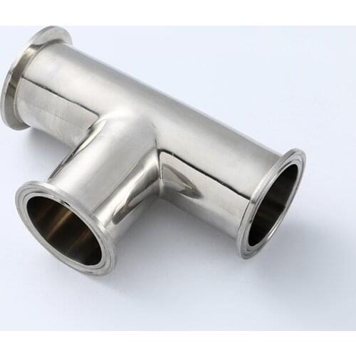 OD 51MM 2" 3 Way Tee Stainless Steel SS304 Sanitary Tri Clamp Type 3 Way Weld Ferrule OD 64MM Pipe Fittings