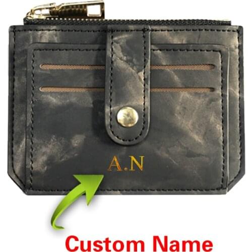 Creative Marble Zipper Coin Purse WomenS Hasp Card Holder Wallet Case For Business Id Card Holder Small Coin Bag Custom Name