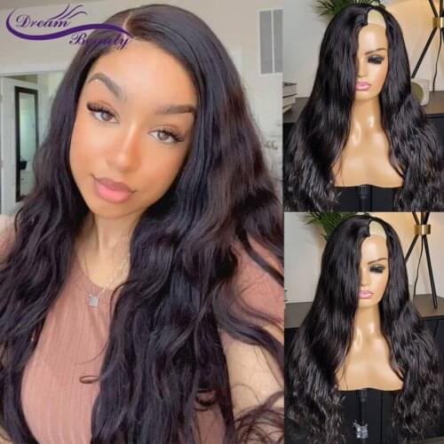 Brazilian Wavy U Part Human Hair Wigs with Clips Cheap U part Human Hair Half Wigs Brazilian Remy U part Wigs