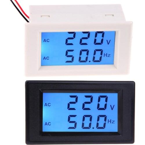 VODOOL New LCD Digital Dual Display AC 150- 500V Voltmeter 45- 65Hz Frequency Meter Digital voltmeter Voltage Meter 2 colors