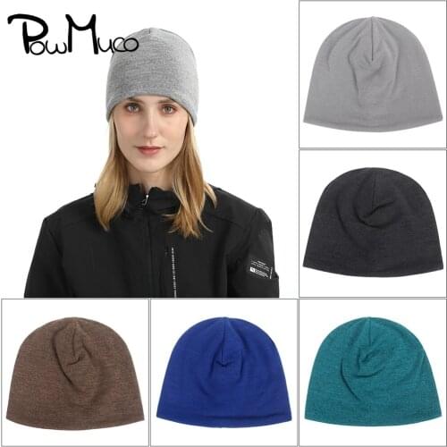 Powmuco 1 PCS Women Fashion Outdoor Running Sports Helmets Inner Hat Comfortable Warm Knitting Caps Girls Headwear Holiday Gifts