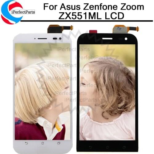 5.5" For Asus Zenfone Zoom ZX551ML LCD Display Matrix + Touch Screen Digitizer Full Assembly Black/White For ZX 551 ML