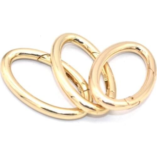 Gold Oval Spring Snap Hook O Ring Metal Snap Clasp Webbing Hook Bag Clasp Spring Buckle Gate Spring Hook Gate Ring