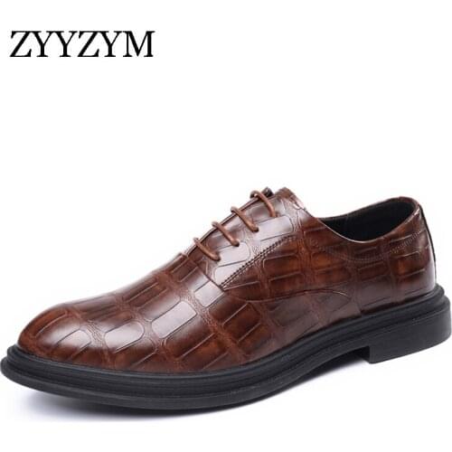 ZYYZYM Men's Patent Leather Shoes