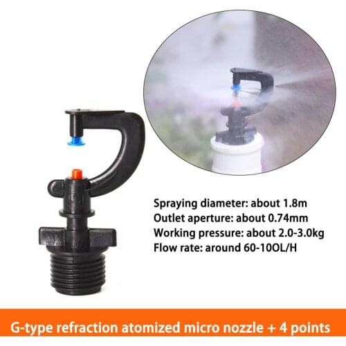 10PCS Greenhouse Watering Sprinkler Dripper Drip Irrigation Garden Adjustable Mist Emitters Stake Micro Spray Rotating Nozzle