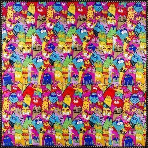 100% Silk Scarf Women Scarf Colorful Cats Scarf Silk Bandana 2019 Top Hijab Print Middle Square Silk Scarf Luxury Gift for Lady