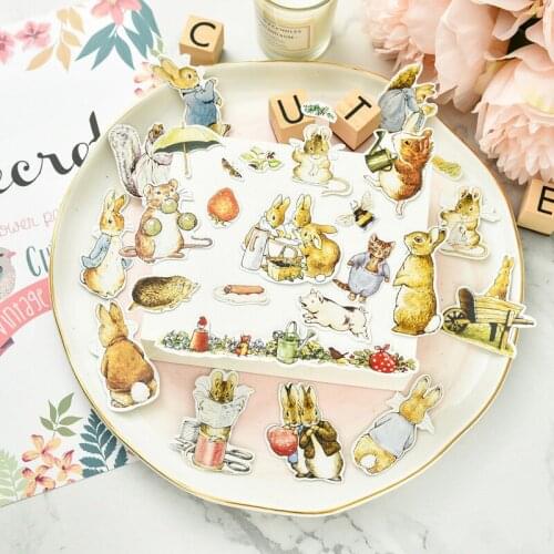 100pcs Cute Rabbits Paper Die Cut Stickers for DIY Scrapbooking Card Making Crafts /photo album Decoration