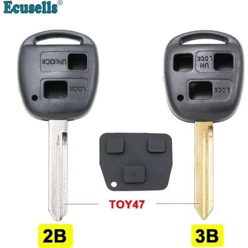 2 button 3 button replacement Remote Key Shell case fob For Toyota Corolla Camry Land cruiser RAV4 TOY47 uncut