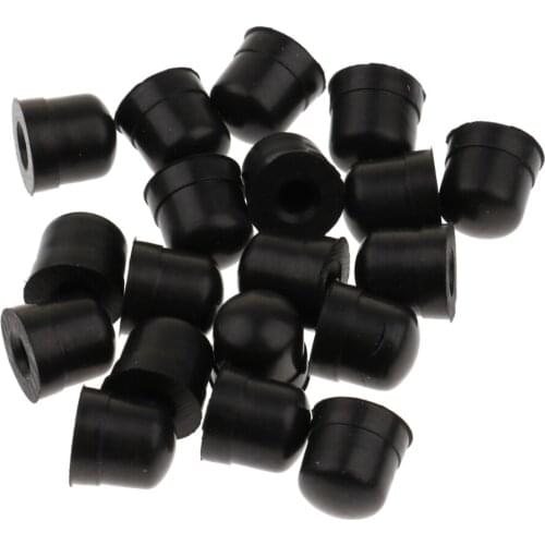 20pcs Black Silicone Trombone Slide Tips Bow Rubber End Tip Bumper For Trombone Replacement Repair Parts Accessory