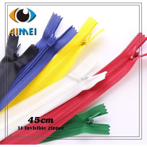 3# Nylon Invisible Zipper 45Cm Sewing Zippers For Clothing Resin Zipper Sewing Accessories Shoe Repair Zip Fastener For Clothes