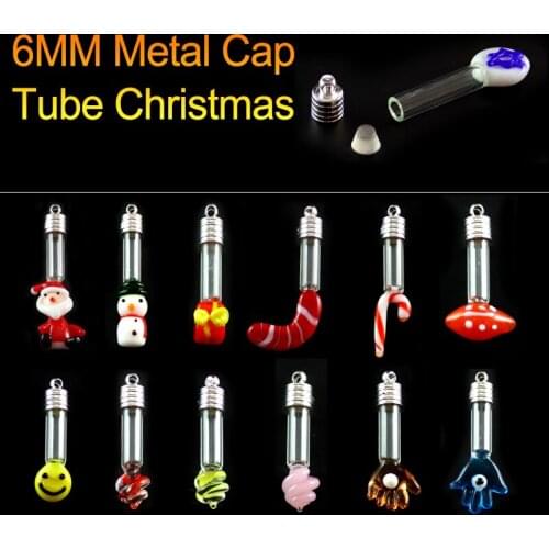 3PCS 6MM Christmas Glass vials Pendant Name On Rice Art Miniature Wishing Bottle Jewelry Making