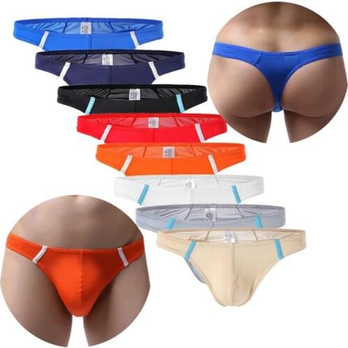 8PCS/Set Mens Underwear Briefs Breathable Underpants Male Sissy Panties Gay Mens Briefs Underwear Exotic Jockstraps Bule Pouch