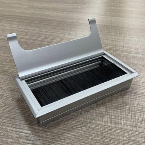 Aluminium Square Rectangle Desk Computer Wire Cable Outlet Insert Hole Cover