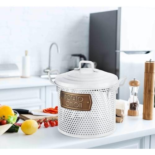 The Mia Potato & Onion Storage Container White