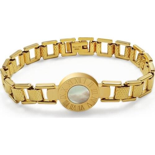 Stainless Steel Watch Plate Couple Shell Bracelet Plated Gold designer Gift For Women Chain Punk On The Accessories Jewelry