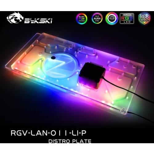 Bykski RGV-LAN-O11-LI-P,Distro Plate For LIAN LI O11,MOD PC Water Cooling Waterway Board Reservoir Loop Kit 12V RGB/5V A-RGB