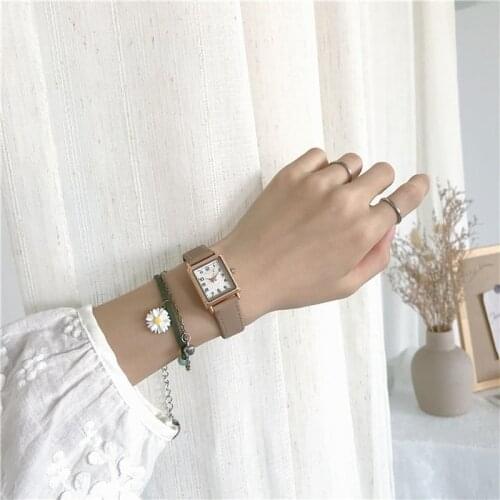 Vintage Leather Women Watches Luxury Fashion Square Design Ladies Wristwatches Casual Small Female Quartz Clock Simple Watch