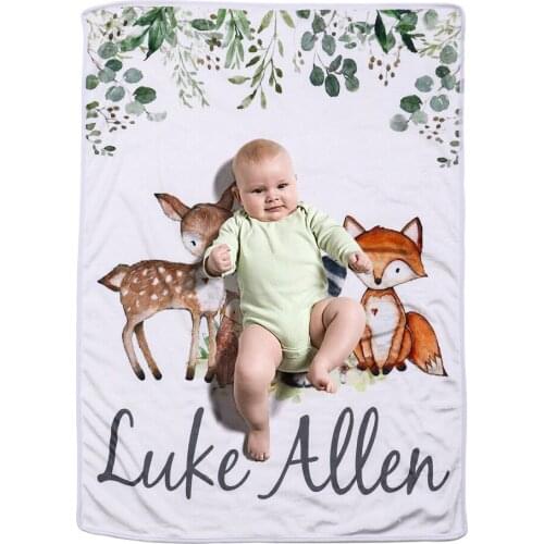 Baby Blanket Flannel Swaddle Super-Soft Plush Bedding For Stroller Crib Cuddle Fox Small Animals for Newborn Infant Kid 70*102CM