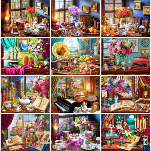 EverShine DIY Diamond Painting House Cross Stitch Diamond Mosaic Landscape Handmade Art Rhinestones Picture Decoration For Home