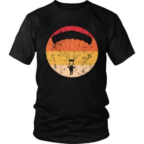 Paraglider Paragliding T Shirt Mens Cotton Printed T-shirt Graphic Tshirt Short Sleeve Parachuting Paramotor Parachute Tees Tops