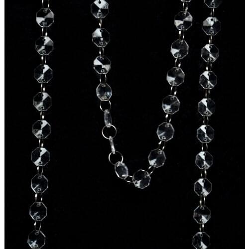 20Meters/66Ft 14mm Crystal Clear crystal Octagonal Bead Garland Strand Curtain Christmas Hanging Wedding Decor Trees Centerpiece