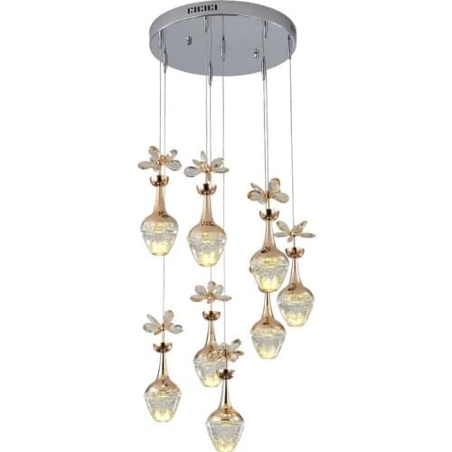 High-end restaurant crystal chandeliers 3 6 head 8 dining room post-modern minimalist creative crystal bubble led chandeliers