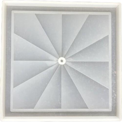 J60E Square Windmill Wall Clock Epoxy Resin Mold Desktop Ornaments Clock Silicone Mould DIY Crafts Home Decorations Casting