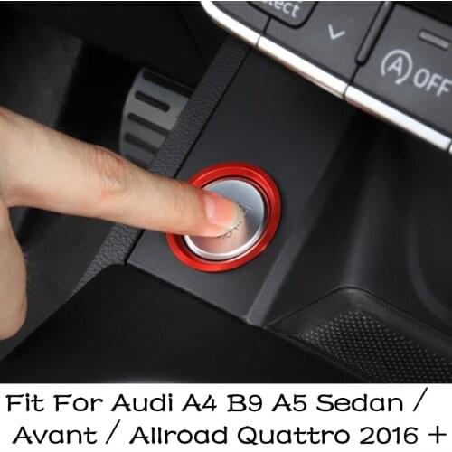 Lapetus Engine Start Stop Ring Keyless Start System Button Cover For Audi A4 B9 A5 Sedan / Avant / Allroad Quattro 2016 - 2020