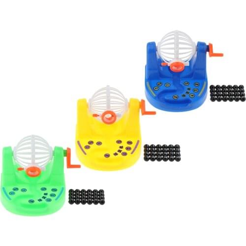 Mini Sized Bingo Game Set, Cage with 24 Black Number Bingo Balls, Family Party Classic Game Kids Desktop Toy