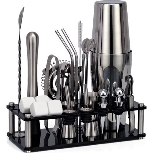 Bartender Kit,Cocktail Shaker Set Acrylic Holder,Home DIY Suit for Mixed Drinks Martini Bar Set Tools,The Perfect Gift