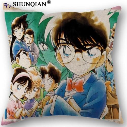 Custom Detective Conan Pillowcase Printed Pillow Cover Home Textiles Decorative Pillowcase Customize Gift 45x45cm