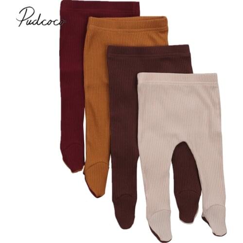Newborn Baby Girl Boy Solid Knitted Long Pants, Footies Tight Anti Slip Pantyhouse for 0-12M Baby of Autumn and Winter Wear