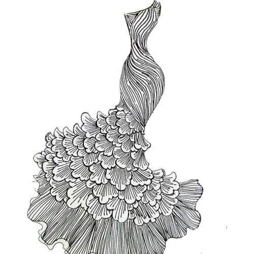PANFELOU Mermaid dress wedding dress Scrapbooking DIY Embossing Valentines Day card paper dies cutting die Metal