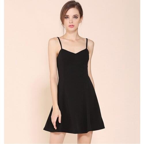 Sexy Summer Black Dress Women Clothes Casual Female Popular High Spaghetti Strap A-Line Woman Dree Vestido Clothing Undefined