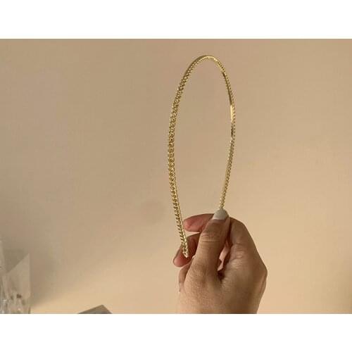 New Metal Chain Headband Women Gold Color Hairband Bezel Turban Female Girls Headwear Ladies Hair Accessories Hair Hoop