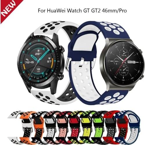 Sport Silicone 22mm Watchband Strap For Huawei Watch GT2 46mm/Pro Smartwatch Replacement wristband For Huawei Watch GT 42mm 46mm