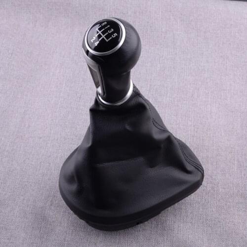 Car 5 Speed Gear Shift Stick Knob Gaiter Boot Cover Frame Fit For Seat Leon II Toledo III Altea XL 2006 2007 2008 2009