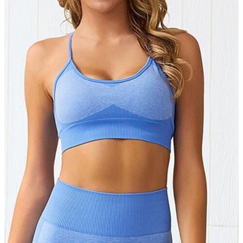 SALSPOR Women Bra Yoga Shockproof Backless Elastics Brassiere Fitness Sports Running Workout Underwear