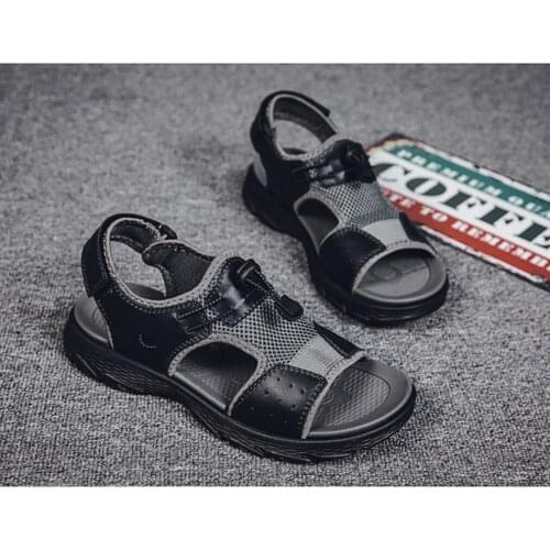 SPRIONRUE Men's Leather Sandals